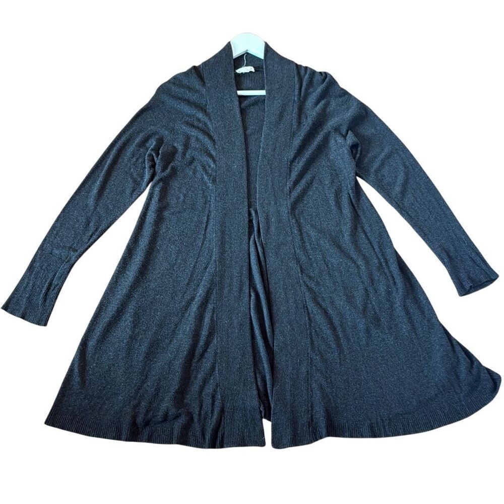Eileen Fisher Cozy charcoal grey long cardigan sweater large